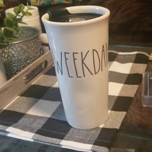 Rae Dunn Weekday travel mug
